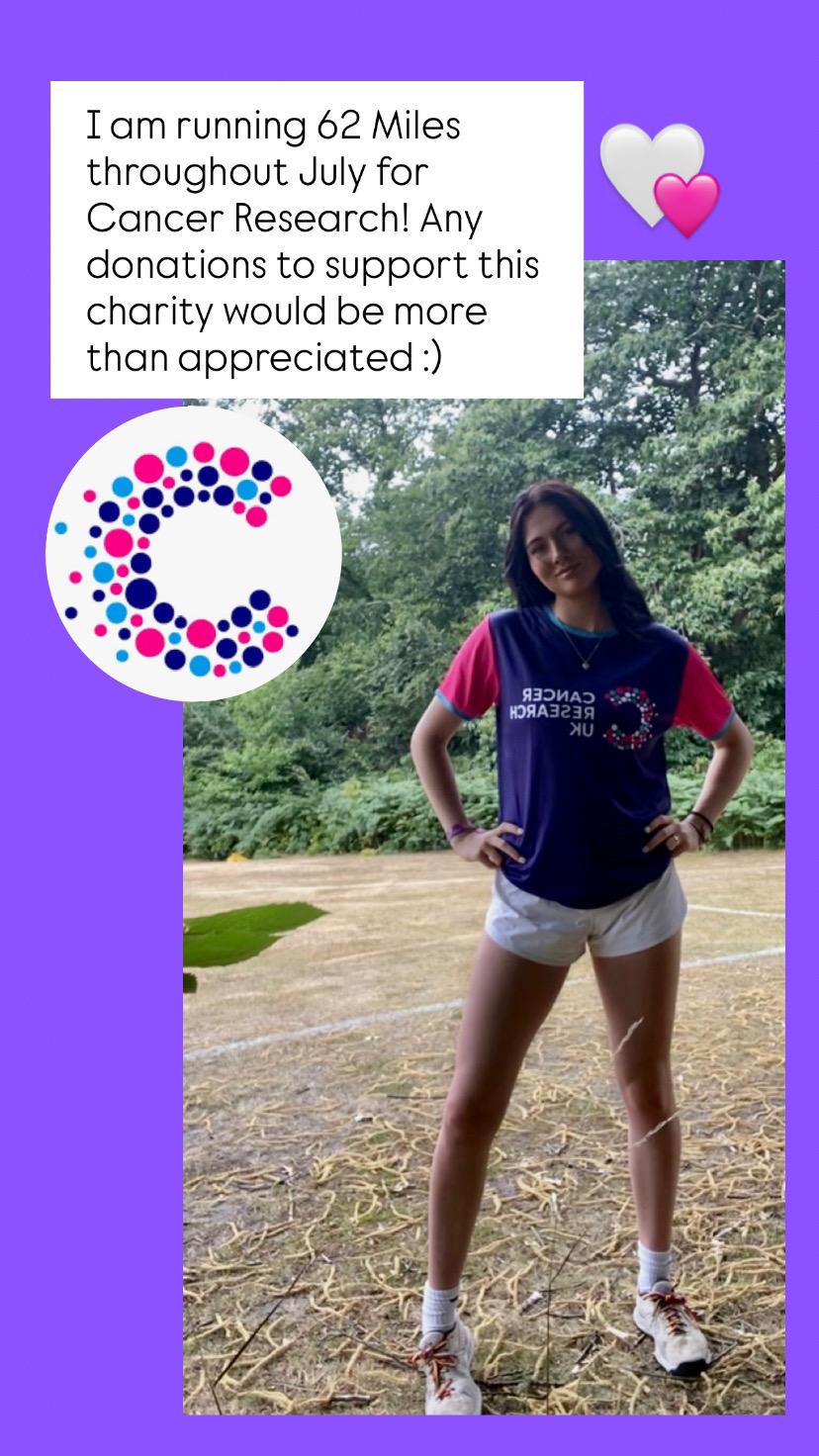 Moreau Scholar running for Cancer Research UK in July 2025